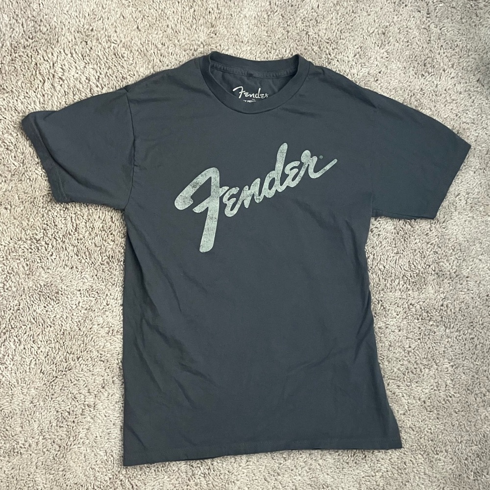 Fender Gray Short Sleeve Tee Classic Logo
